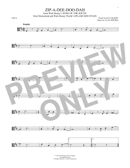 page one of Zip-A-Dee-Doo-Dah (from Song Of The South) (Viola Solo)