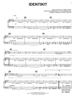 page one of Identikit (Piano, Vocal & Guitar Chords (Right-Hand Melody))