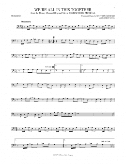 page one of We're All In This Together (from High School Musical) (Trombone Solo)