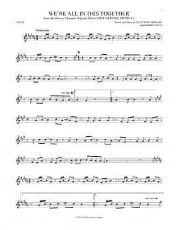 page one of We're All In This Together (from High School Musical) (Violin Solo)