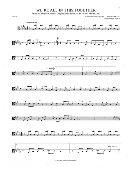 page one of We're All In This Together (from High School Musical) (Viola Solo)