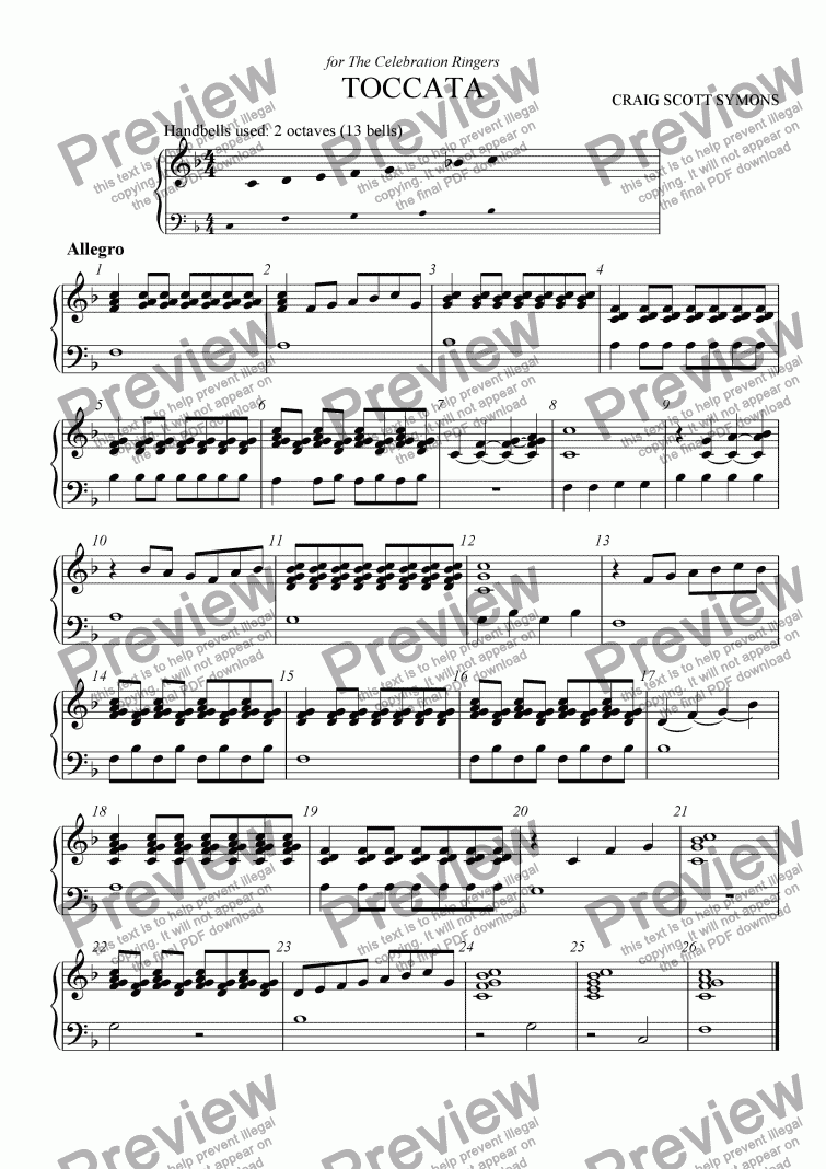 page one of Toccata
