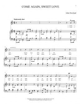 page one of Come Again, Sweet Love (Piano & Vocal)