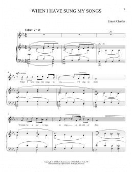 page one of When I Have Sung My Songs (Piano & Vocal)