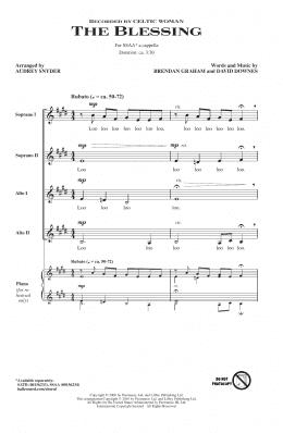 page one of The Blessing (arr. Audrey Snyder) (SSA Choir)