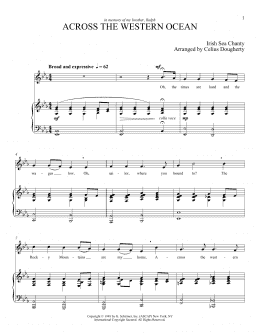 page one of Across The Western Ocean (Five Sea Chanties, No. 3) (Piano & Vocal)