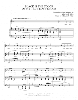 page one of Black Is The Color Of My True Love's Hair (Piano & Vocal)