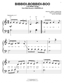 page one of Bibbidi-Bobbidi-Boo (The Magic Song) (from Cinderella) (Big Note Piano)