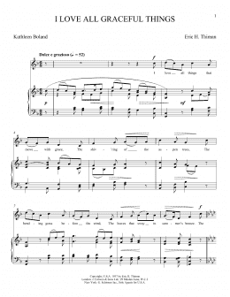 page one of I Love All Graceful Things (Piano & Vocal)