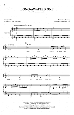 page one of Long-Awaited One (SAB Choir)