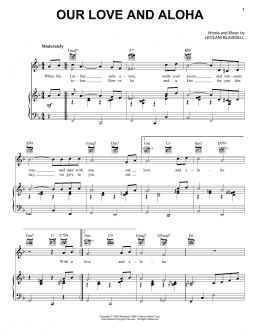 page one of Our Love And Aloha (Piano, Vocal & Guitar Chords (Right-Hand Melody))