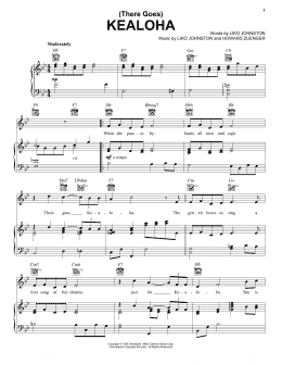 page one of Kealoha (There Goes) (Piano, Vocal & Guitar Chords (Right-Hand Melody))