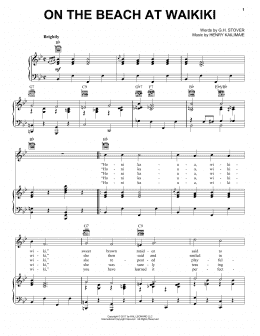 page one of On The Beach At Waikiki (Piano, Vocal & Guitar Chords (Right-Hand Melody))