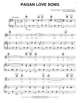 page one of Pagan Love Song (Piano, Vocal & Guitar Chords (Right-Hand Melody))