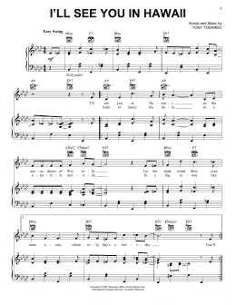 page one of I'll See You In Hawaii (Piano, Vocal & Guitar Chords (Right-Hand Melody))