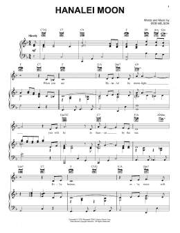 page one of Hanalei Moon (Piano, Vocal & Guitar Chords (Right-Hand Melody))