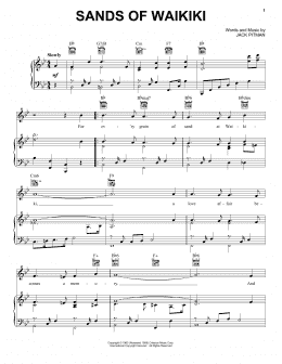 page one of Sands Of Waikiki (Piano, Vocal & Guitar Chords (Right-Hand Melody))
