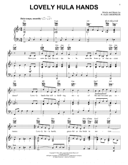 page one of Lovely Hula Hands (Piano, Vocal & Guitar Chords (Right-Hand Melody))