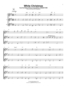 page one of White Christmas (Ukulele Ensemble)