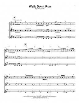 page one of Walk Don't Run (Ukulele Ensemble)