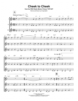page one of Cheek To Cheek (Ukulele Ensemble)