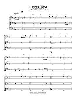 page one of The First Noel (Ukulele Ensemble)