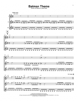 page one of Batman Theme (Ukulele Ensemble)