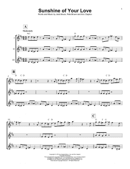 page one of Sunshine Of Your Love (Ukulele Ensemble)
