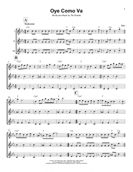 page one of Oye Como Va (Ukulele Ensemble)
