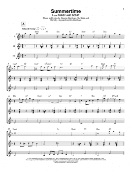 page one of Summertime (Ukulele Ensemble)