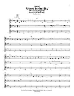 page one of (Ghost) Riders In The Sky (A Cowboy Legend) (Ukulele Ensemble)
