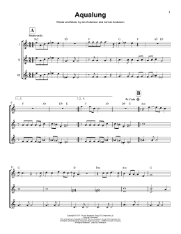 page one of Aqualung (Ukulele Ensemble)