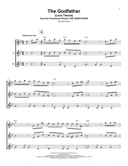 page one of The Godfather (Love Theme) (Ukulele Ensemble)