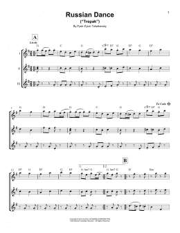 page one of Russian Dance ("Trepak") (Ukulele Ensemble)