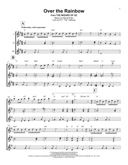 page one of Over The Rainbow (Ukulele Ensemble)