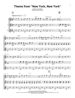page one of Theme From "New York, New York" (Ukulele Ensemble)