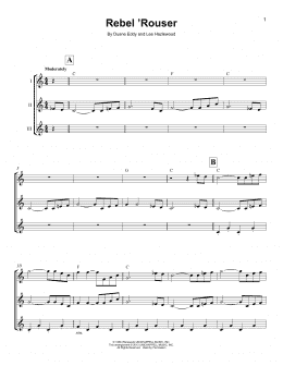 page one of Rebel 'Rouser (Ukulele Ensemble)
