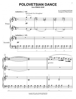page one of Polovetsian Dances (arr. Phillip Keveren) (Easy Piano Duet)