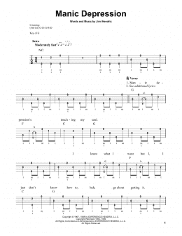 page one of Manic Depression (Banjo Tab)