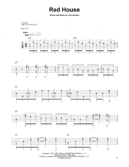 page one of Red House (Banjo Tab)