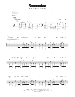 page one of Remember (Banjo Tab)