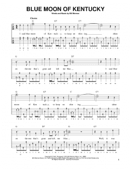 page one of Blue Moon Of Kentucky (Banjo Tab)