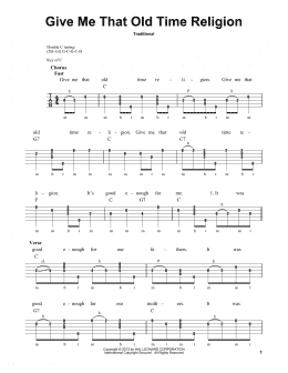 page one of Give Me That Old Time Religion (Banjo Tab)
