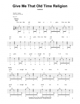 page one of Give Me That Old Time Religion (Banjo Tab)