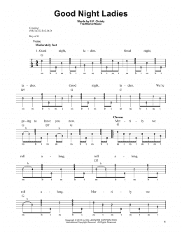 page one of Good Night Ladies (Banjo Tab)