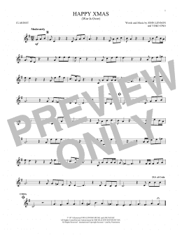 page one of Happy Xmas (War Is Over) (Clarinet Solo)