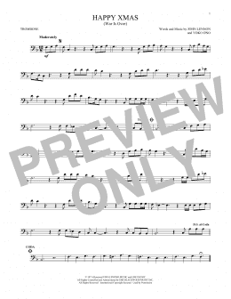 page one of Happy Xmas (War Is Over) (Trombone Solo)