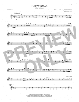 page one of Happy Xmas (War Is Over) (Alto Sax Solo)