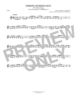 page one of Bibbidi-Bobbidi-Boo (The Magic Song) (from Cinderella) (French Horn Solo)