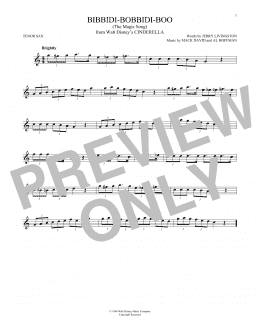 page one of Bibbidi-Bobbidi-Boo (The Magic Song) (from Cinderella) (Tenor Sax Solo)